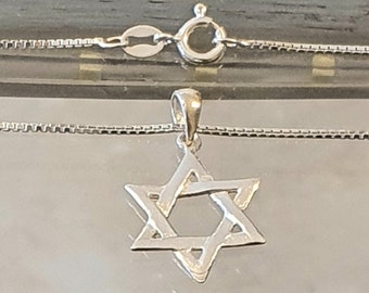 Smooth Star of David, Jewish pendant, Kabbalah necklace, Judaica pendant, Jewish jewelry, Kabbalah pendant,Silver Star of David,Star pendant