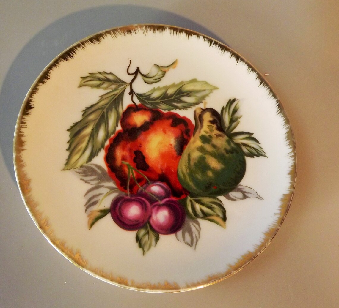 Vintage Decorative Plate image of fruit 6 Home decor Etsy