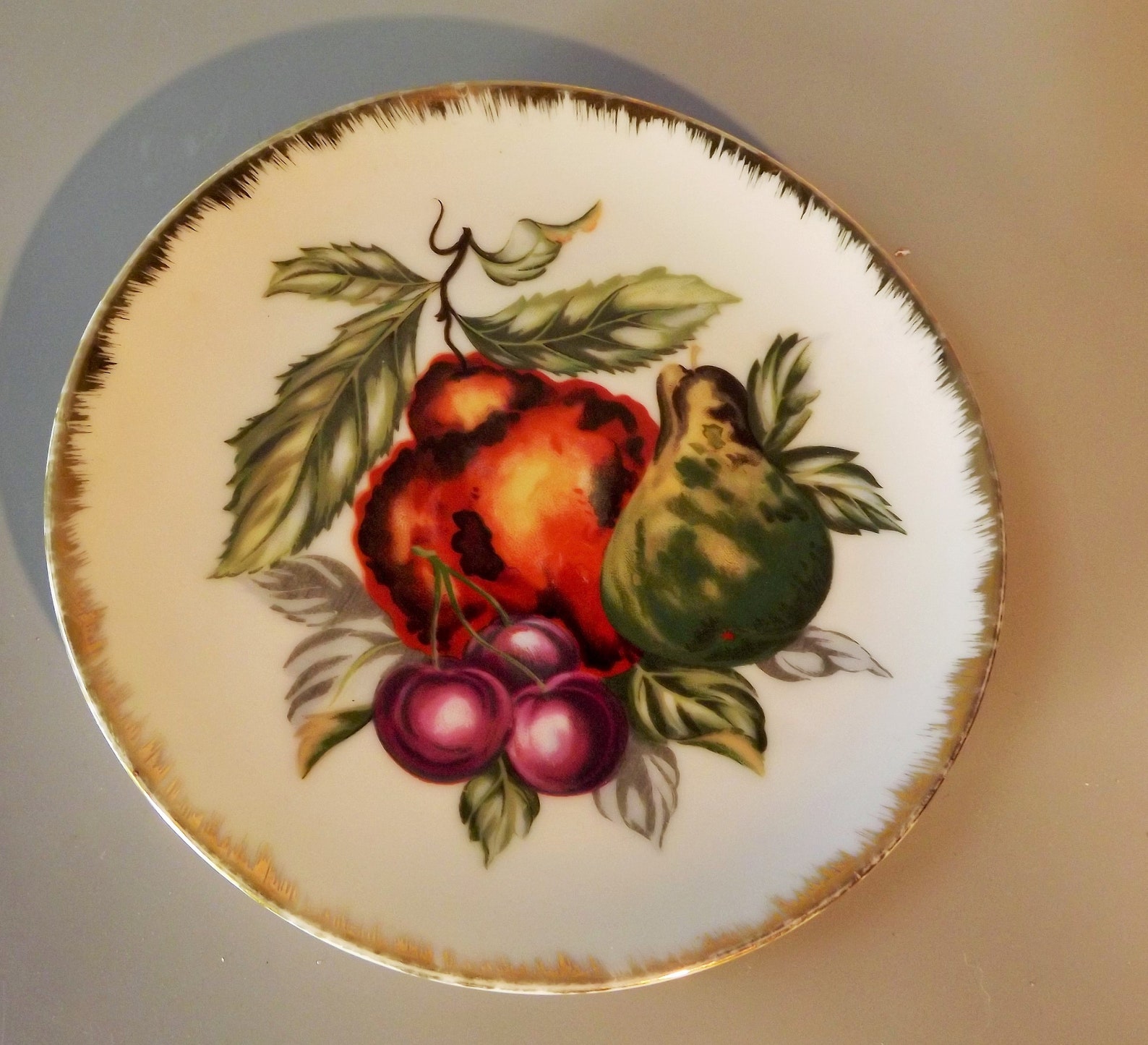 Vintage Decorative Plate image of fruit 6 Home decor Etsy