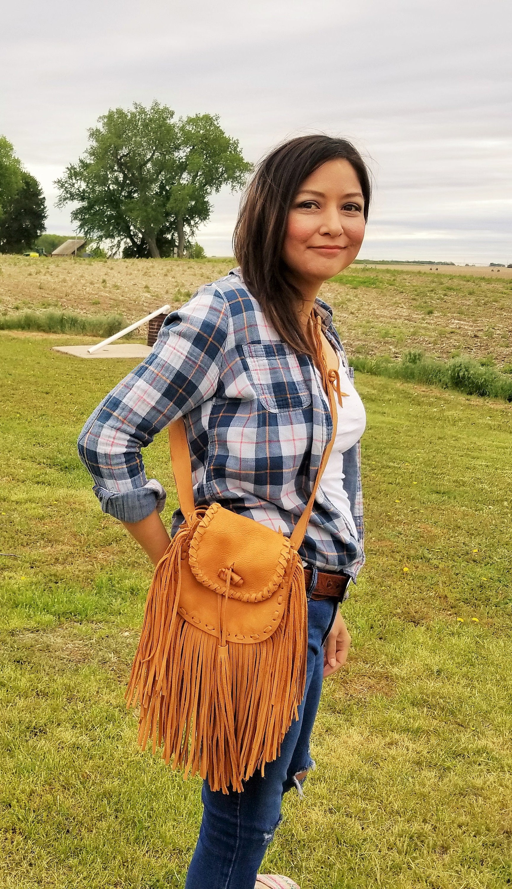 boho leather purse