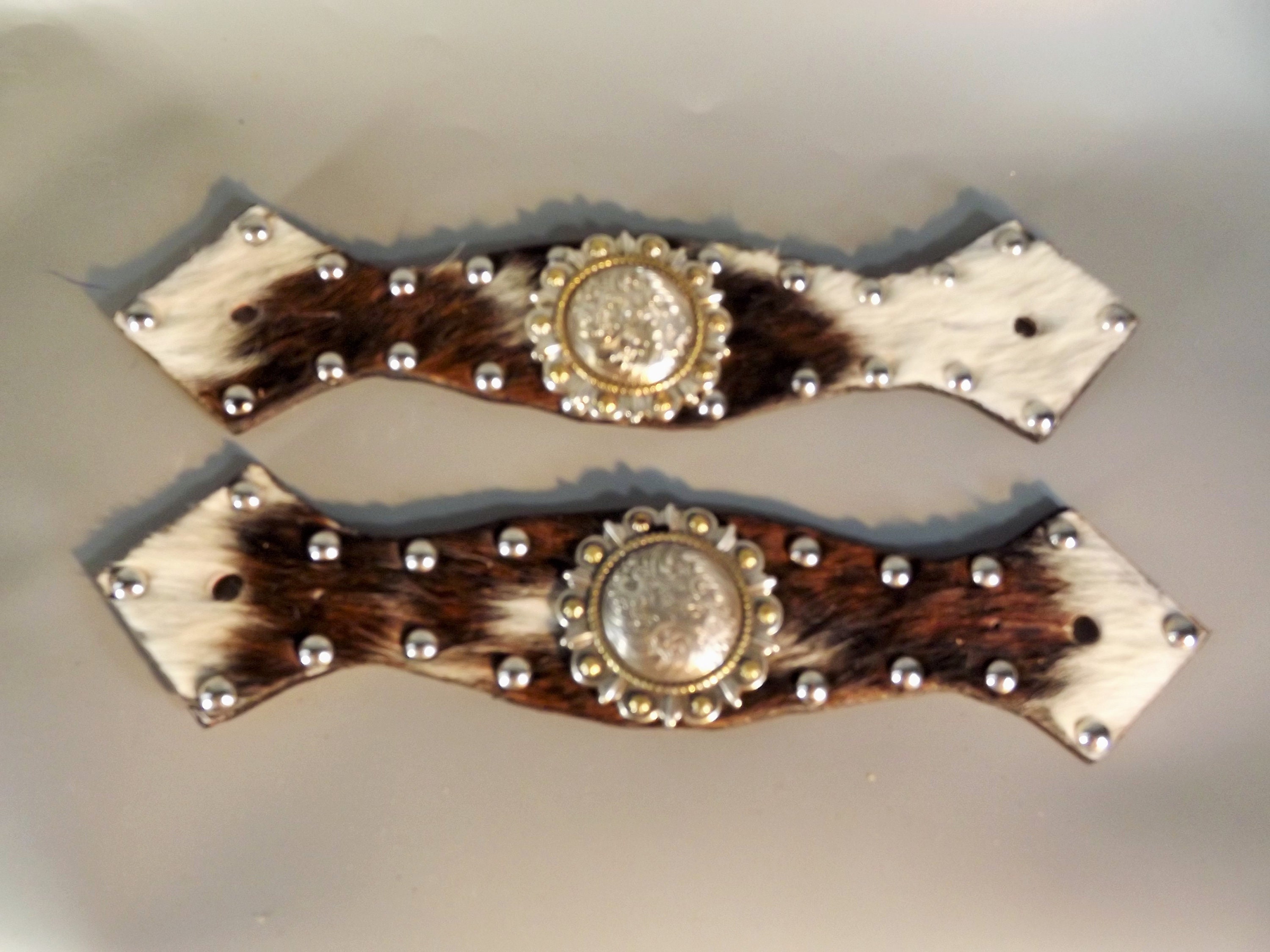Artisan Hand Made Hair On Cowhide Leather Embellished With Studs