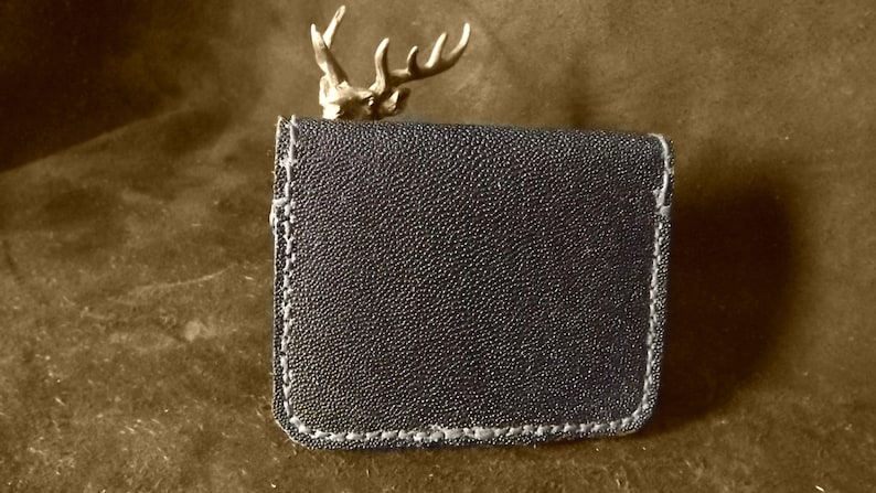 billfold black stingray bifold Black bi-fold wallet stingray leather with snap closure