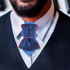 Blue Bow Tie for Men – Elegant Handmade Wedding Necktie, Stylish Formal Wear Gift