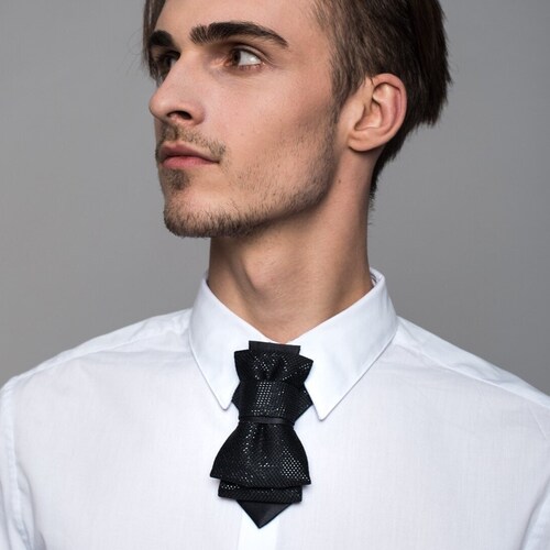 Black Wedding Bow Tie Groom Necktie Wedding Tie Creative Etsy