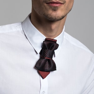 Bordo bow tie, Red tie, Exclusive tie, Mens Necktie For Groomsmen, Tie from Lithuania created by Ruty Design