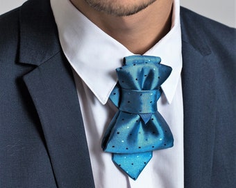 Unique blue bow tie, Elegant blue bow tie for stylish, Blue wedding bow tie