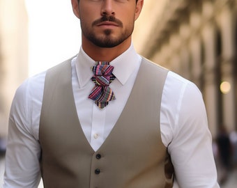 Vibrant Bow Tie for Grooms and Stylish Men, Stand Out with this Conversation Starter Necktie, Dress to impress necktie
