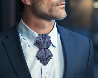 Unique purple bow tie, Original tie for everyday and special occasions, Elegant tie for stylish men