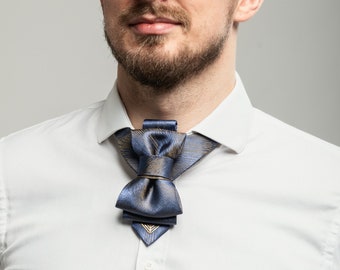 Unique design unisex tie, Very special wedding tie, Extraordinary tie, Chameleon effect bow tie for celebration and everyday