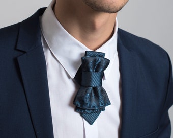 Blue Paisley luxury bow tie, Tie for memorable moments, Bride's father's tie