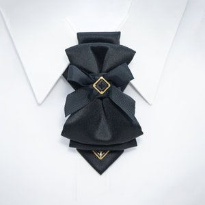 Black bow tie for women, Beautiful accessory for fashion lover, Creative tie for lady