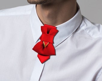 Nœud papillon rouge, Cravate au design unique, Cravate rouge « Corrida »