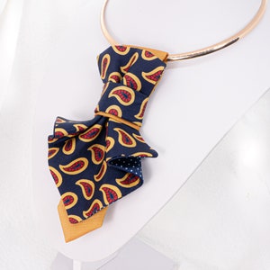 Unique necktie for women, womens tie accessorie with Paisley, Elegant and stylish high quality neckwear For Women with strip and hoop