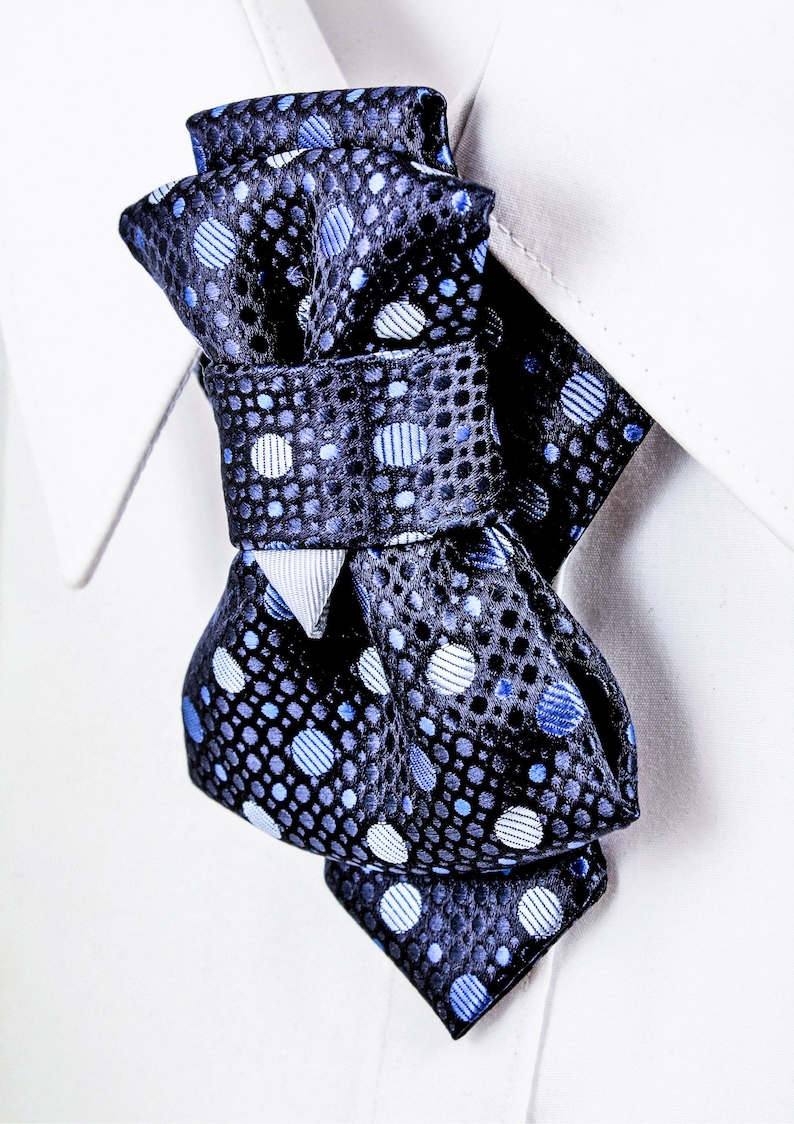 Elegant bow tie, Blue tie for men, Wedding bowtie created by Ruty Design image 4