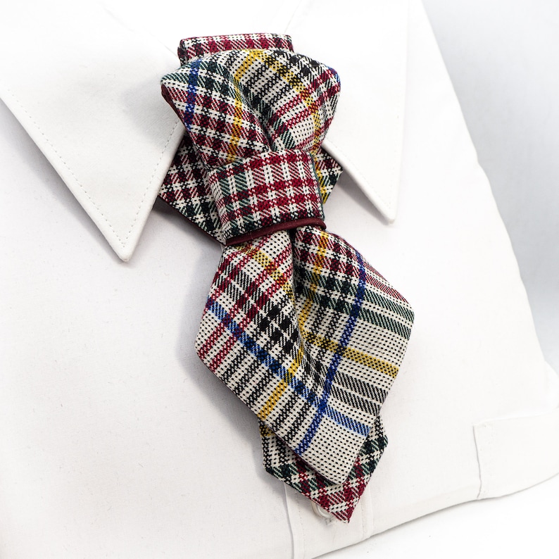 Sand Plaid Vertical Bow Tie, Unisex Pre-tied Tie, Handmade Statement ...
