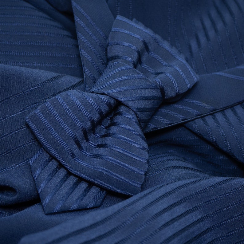Dark blue elegant bow tie, Blue wedding necktie, Gift for stylish men, Unique blue necktie image 6