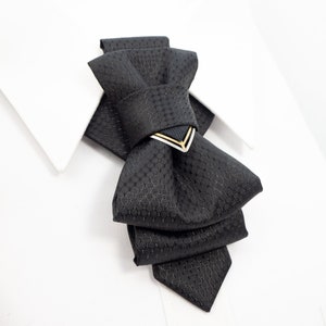 Black bow tie, Original groom bowtie, Elegant stylish and unique wedding tie, black stylish necktie, mens necktie, black necktie