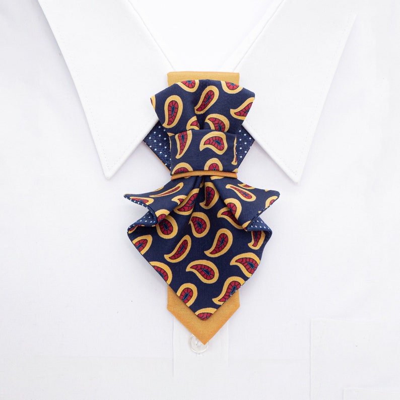 Jabot ladys tie, Unique necktie for women, womens tie accessorie with Paisley, Elegant and stylish high quality neckwear For Women