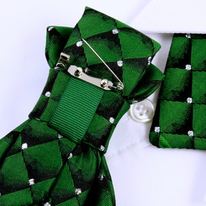 Green elegant bow tie for women, Handmade elegant ladies necktie, Stylish Neckwear For Women