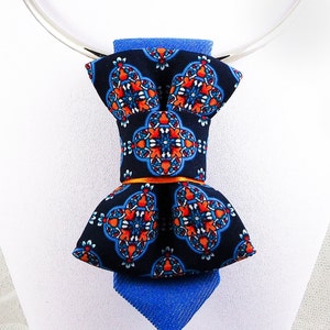 Bow ties for couple, Familly ties, Bow tie for women and men, Gift tie for a couple + silver hoop