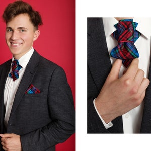 Balfour Blue Tartan Bow Tie