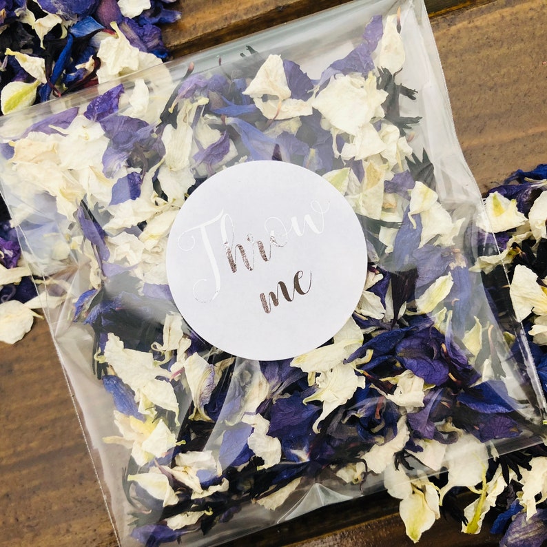 Biodegradable Wedding Confetti Black Purple White Petals Etsy