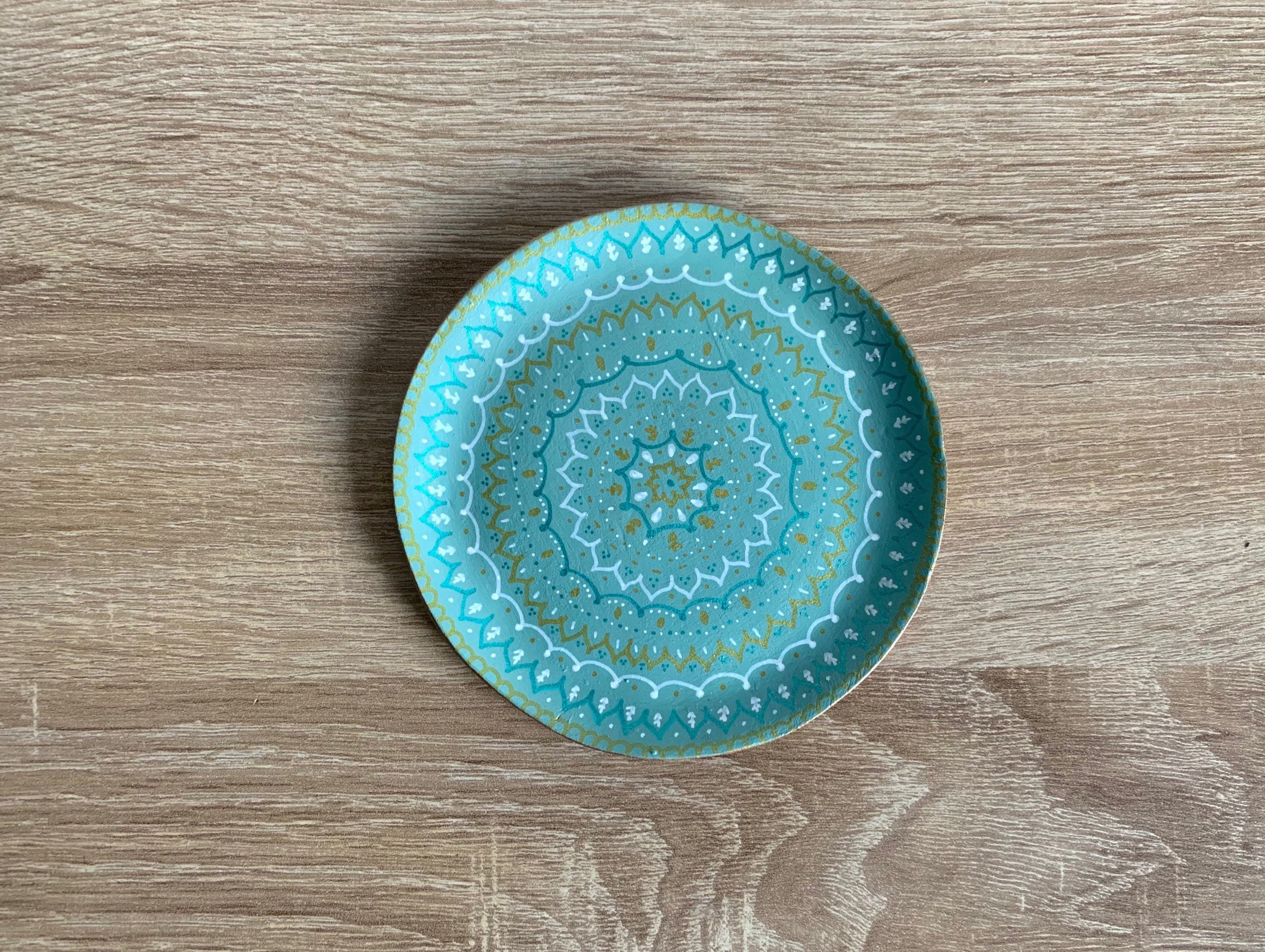 Handmade Air Dry Clay Ceramic Trinket Floral Mehndi Jewellery Etsy UK