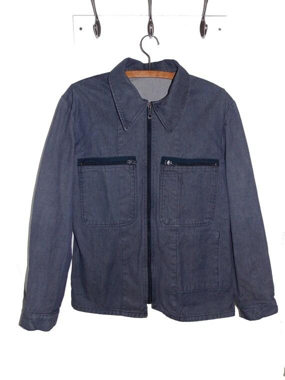 French workwear chore jacket military navy size M