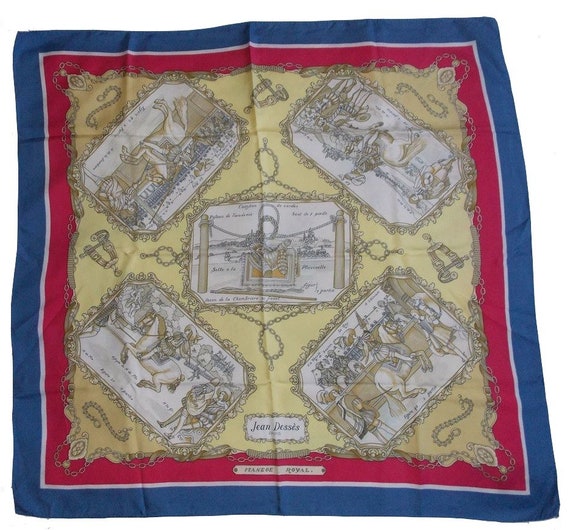Jean Dessés Vintage french silk scarf Paris France