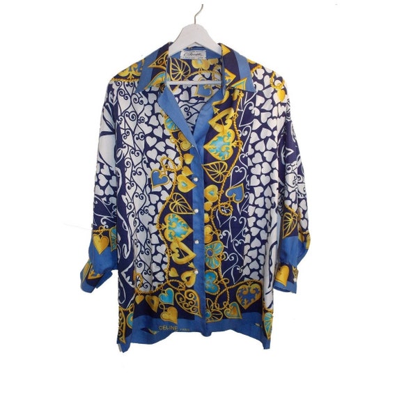 Céline Paris blouse french designer silk scarves