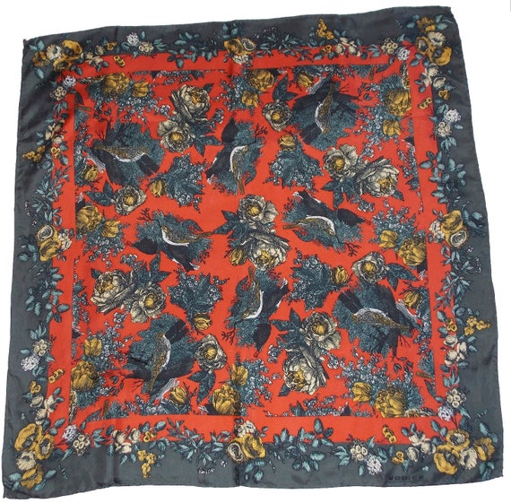 Vintage silk scarf frech designer Rodier