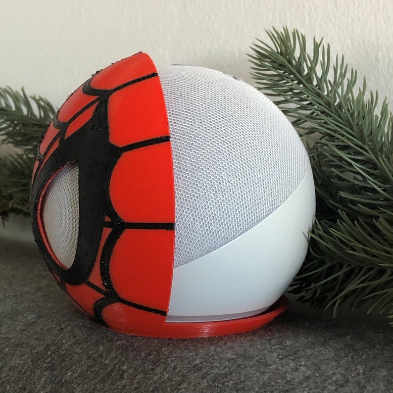 Amazon Echo Dot 4th Gen Stand Holder Spider-Man inspired accessory, home decor, smart home, gift, super hero, no way home image 5