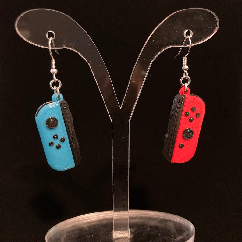 3D printed nintendo switch Joycon dangle earrings Perfect for that gamer geek gift image 1