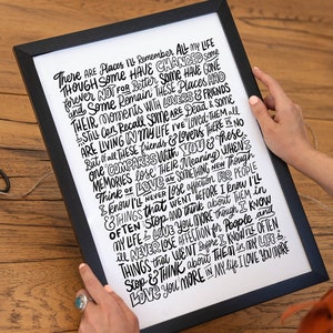 In My Life - The Beatles, Songtexte Wandkunst, Geburtstagsgeschenk, The Beatles Poster, Lyric Print, Musik Poster, Beatles Poster