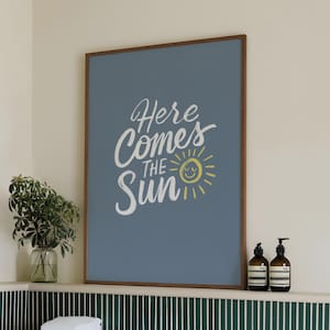 Here Comes The Sun, The Beatles Poster, Song Lyrics Wall Art, Birthday Gift, Lyric Print, Music Poster, Beatles Poster, Bedroom Wall Art