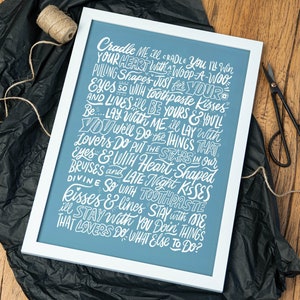 Toothpaste Kisses - The Maccabees Poster, personalisierter Druck, Song Kunstdruck, Musik Poster, Geburtstagsgeschenk, Jubiläumsgeschenk, Lyric Print