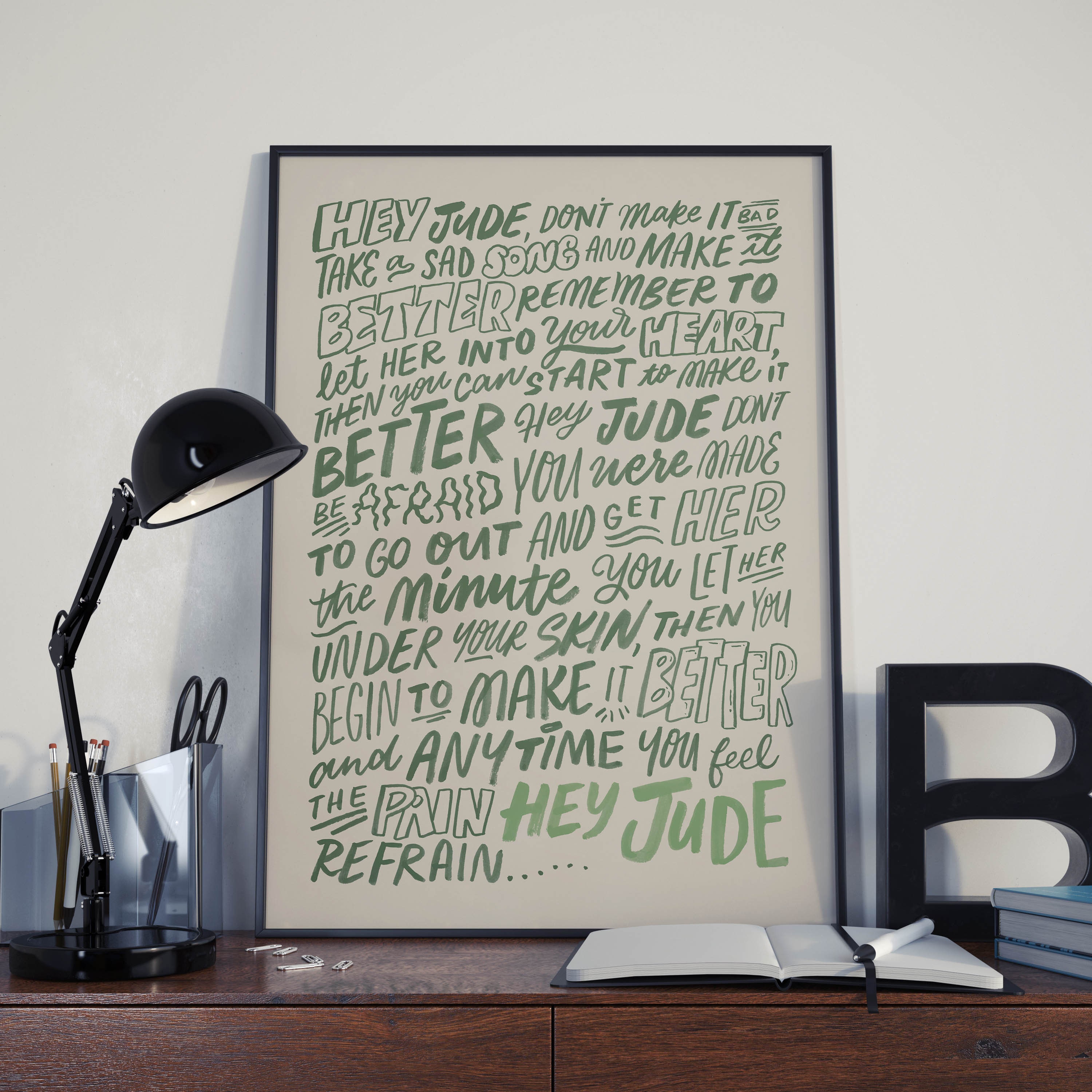 Hey Jude The Beatles Song Lyrics Wall Art Etsy
