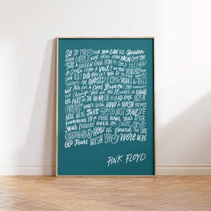 Ojalá estuvieras aquí: letras de canciones escritas a mano, regalo para amantes de la música, regalo de recuerdo, póster musical, regalos personalizados con letras de canciones