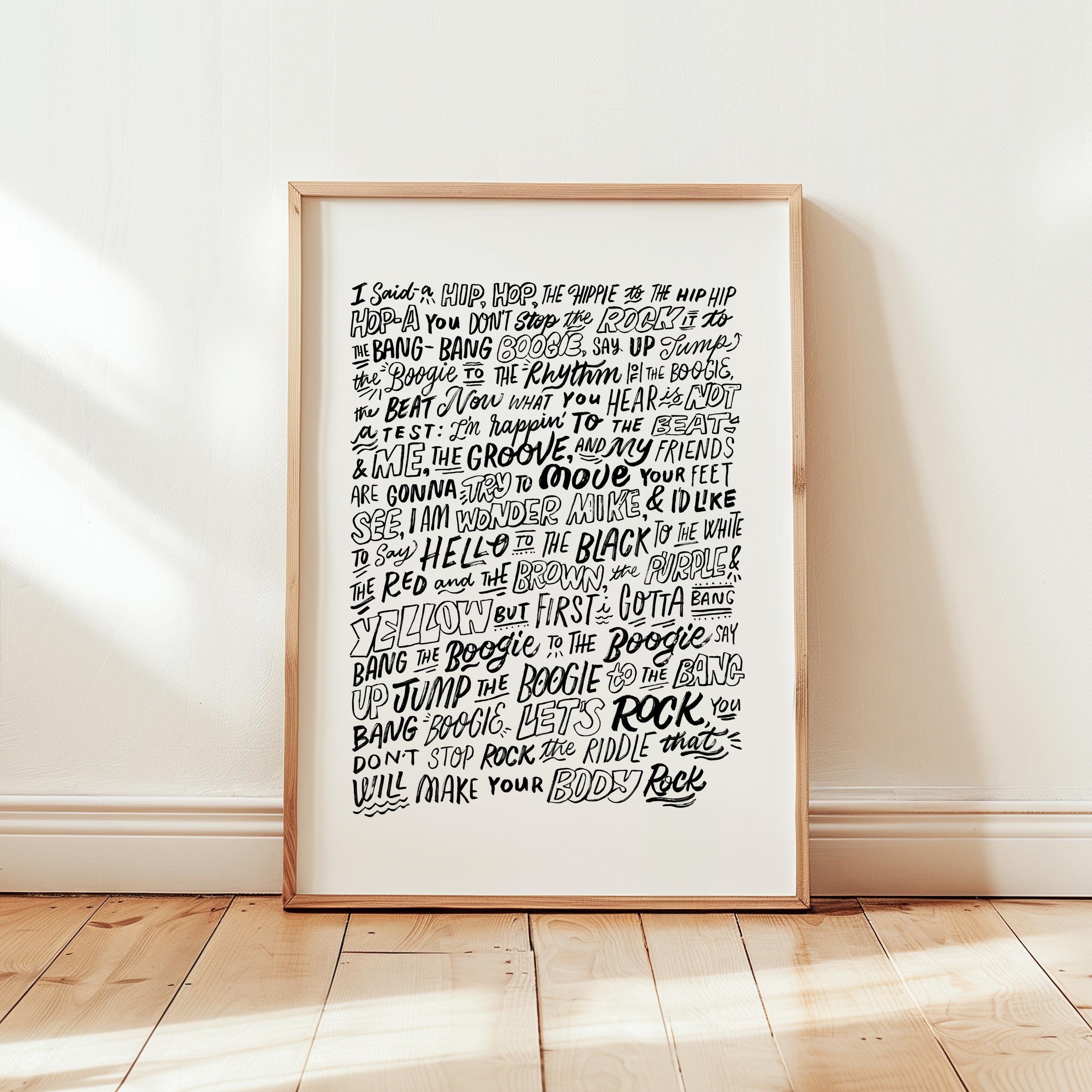 Rap Lyrics Wall Art - Etsy