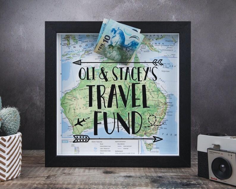 Personalised Travel Money Box // Travel Fund // Travel Gift // Etsy