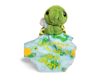 Sea Turtle plushie stuffed animal cuddle blanket lovey blanket toddler gift Unique baby gift baby security blanket Christian themed toy