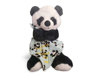 Panda plushie toy stuffed animal cuddle lovey blanket toddler gift Unique baby gift baby security blanket Christian themed plush toy