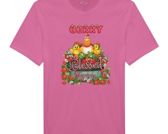 Blessed momma tshirt, strawberry tshirt, chicken tshirt, religious tshirt, Christian woman tshirt, spiritual tshirt, faith statement tshirt