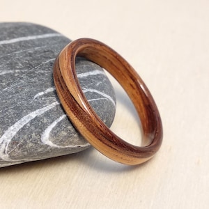 Zebrano wood ring, natural bentwood ring, wood wedding band, Eco-friendly wooden ring, Gift for him/her wood ring, Handmade ring