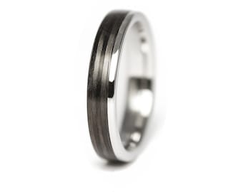 Carbon Fiber and Stainless Steel Ring, Stainless steel wedding band, wedding rings, etsy wedding bands, mens steel wedding bands