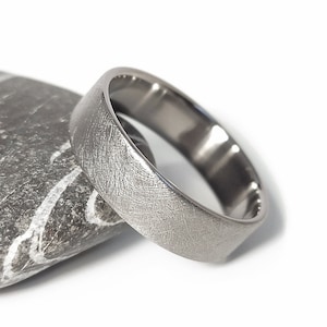 Brushed Titanium Ring, minimalist wedding band, handcrafted engagement ring, mens titanium ring, 10th anniversary, gift for him and for her