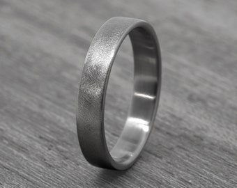 Minimalist Titanium ring with brushed finish - Classic wedding band - Industrial modern ring - Mens simple titan band - anniversary gift