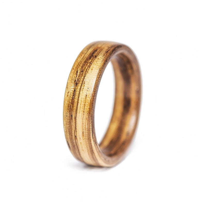 wooden ring mens wooden ring Handmade engagement ring Zebrano wood Bentwood Ring wood wedding ring wedding band