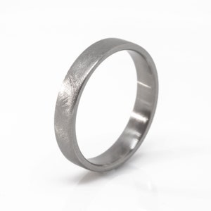 Minimalist Titanium ring with brushed finish Classic wedding band Industrial modern ring Mens simple titan band anniversary gift image 5