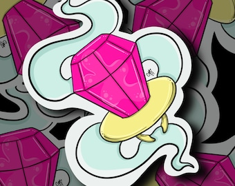 Whimsy Ring Pop 90s Inspired Glossy Vinyl Die Cut Sticker | Strawberry Moon Creatives